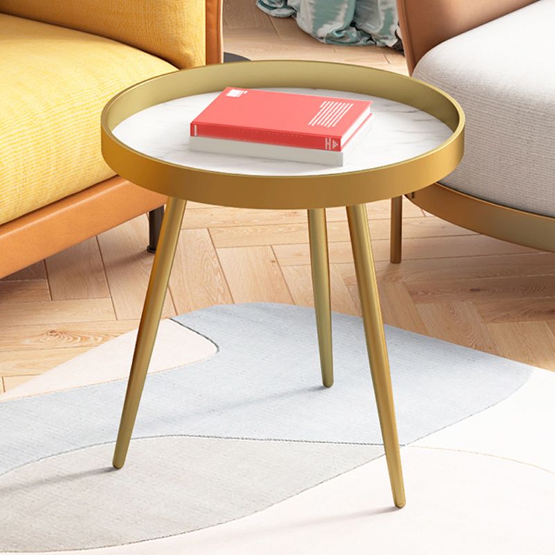 3/4 Legs Base Design Round Metal/wood Table Modern Style Coffee Table