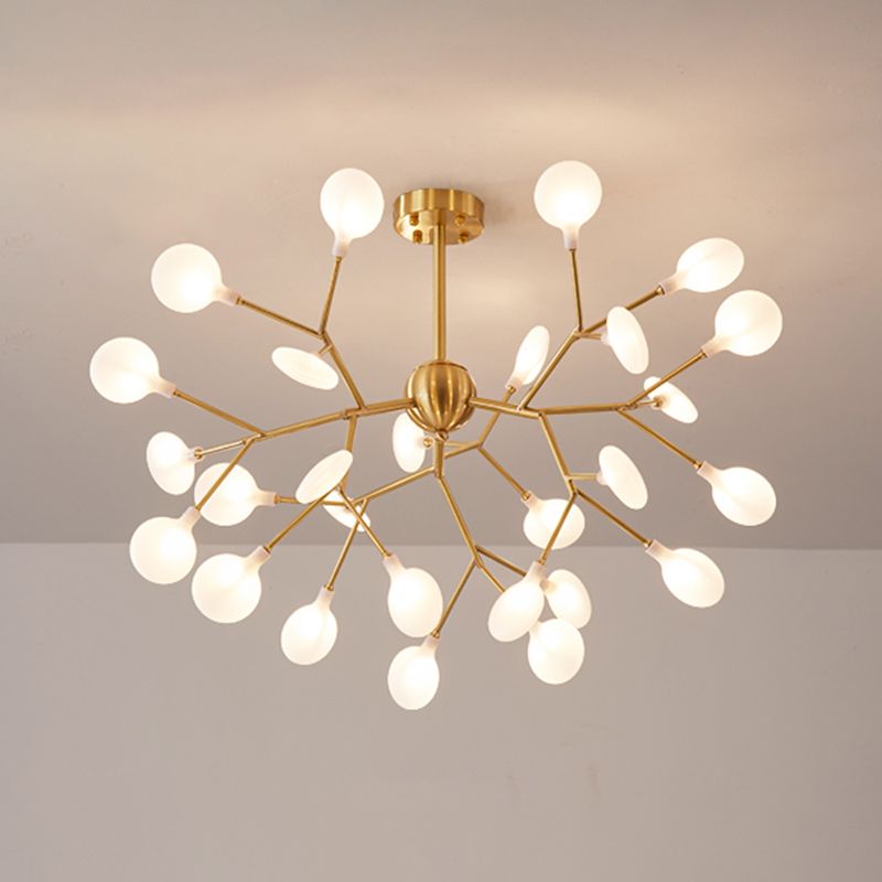 Fireflia ramificada ACRYLIC CANDELIER Luz colgante de oro nórdico Led colgante para dormitorio