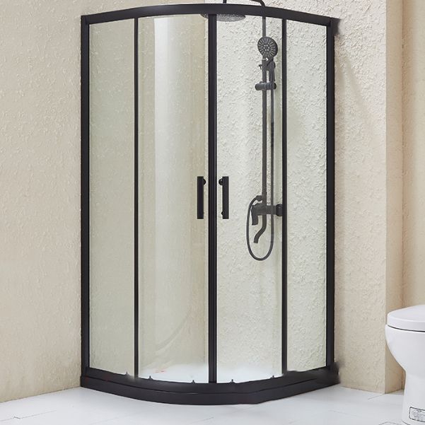 Contemporary Shower Stall Semicircle Metal Framed Shower Stall