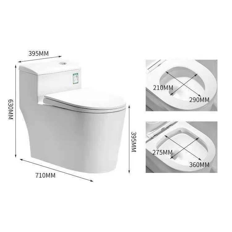 Modern Ceramic Siphon Jet Toilet Bowl Floor Mount Flush Toilet with Toilet Seat