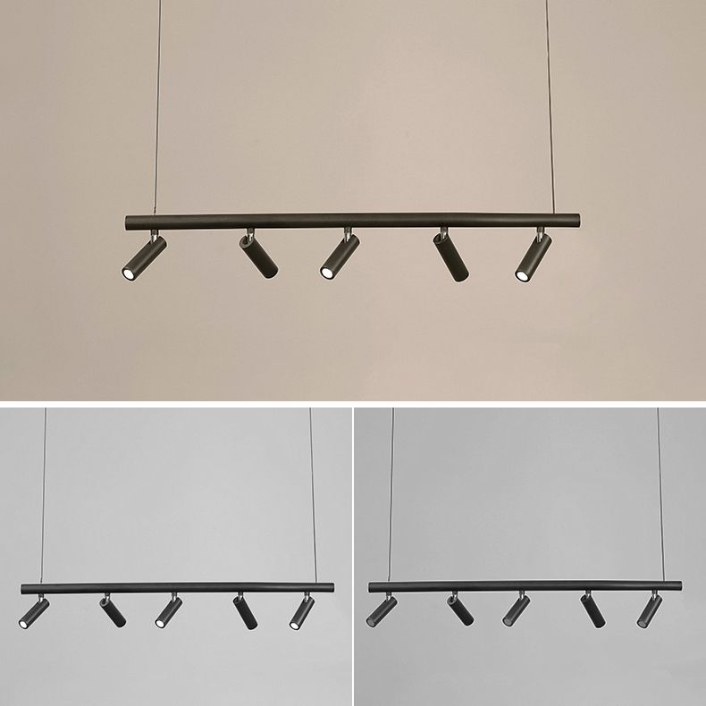 Cylinder Island Lighting Fixtures Contemporary Metal Island Pendant Light for Kitchen