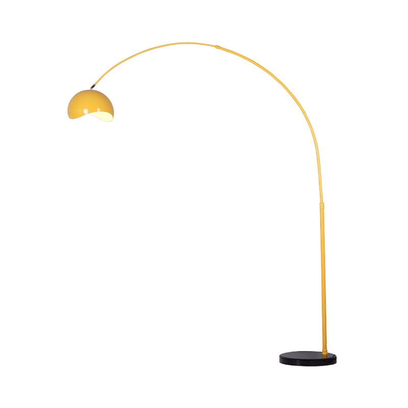 Angelrute stehend Bodenlicht moderne Metall 1 Glühbirne Schwarz/Gelbe Stehlampe mit Kuppelschatten