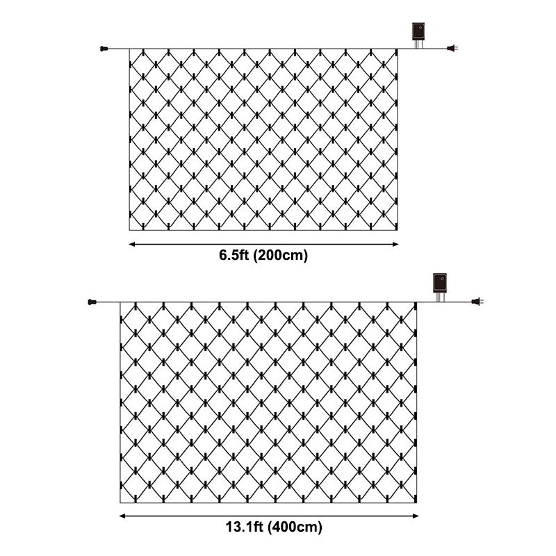 Net Shaped Solar Curtain String Light Set Nordic Plastic Outdoor LED Landscape Light