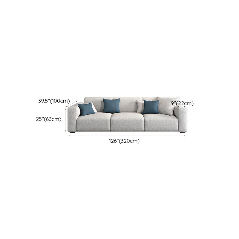 Contemporary Loose Back Seating Pillow Top Arm Beige Sofa for Apartment