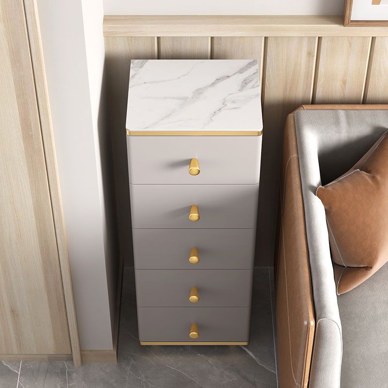 11.7-inch Width Glam Dresser Stone Storage Chest with 5 Drawers