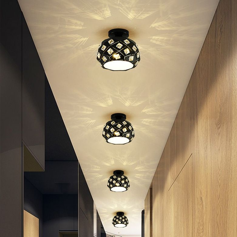 Nordic 1-Kopf-Einbauleuchte mit Kristallkugel-Deckenleuchte für den Flur