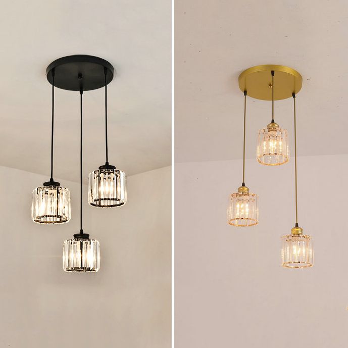 Modern Style Geometry Shape Hanging Lights Crystal Hanging Light Fixtures