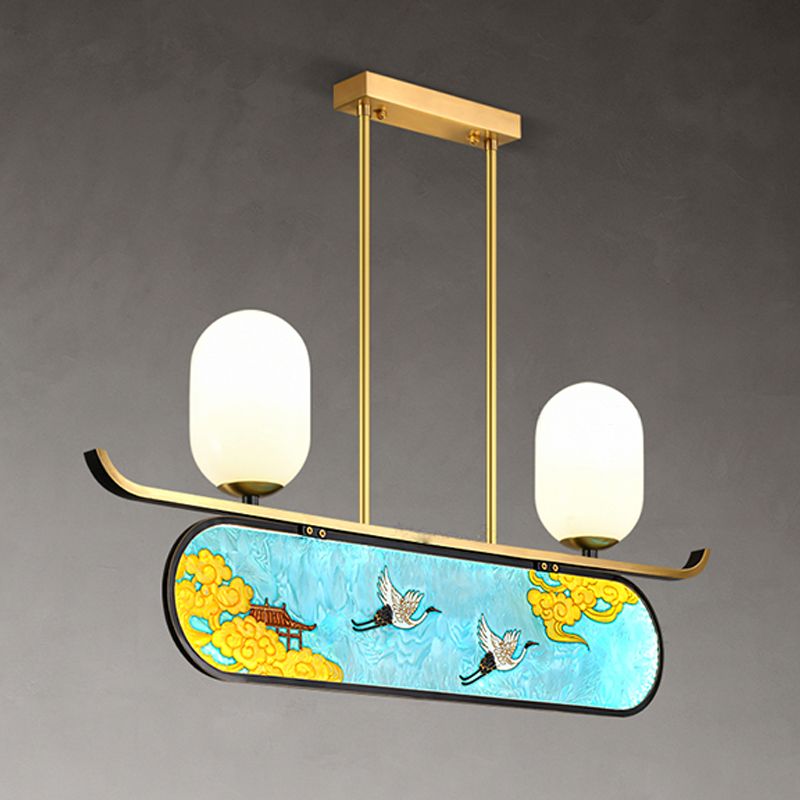 Modern Cylinder Island Lighting Fixtures Glass Island Pendants