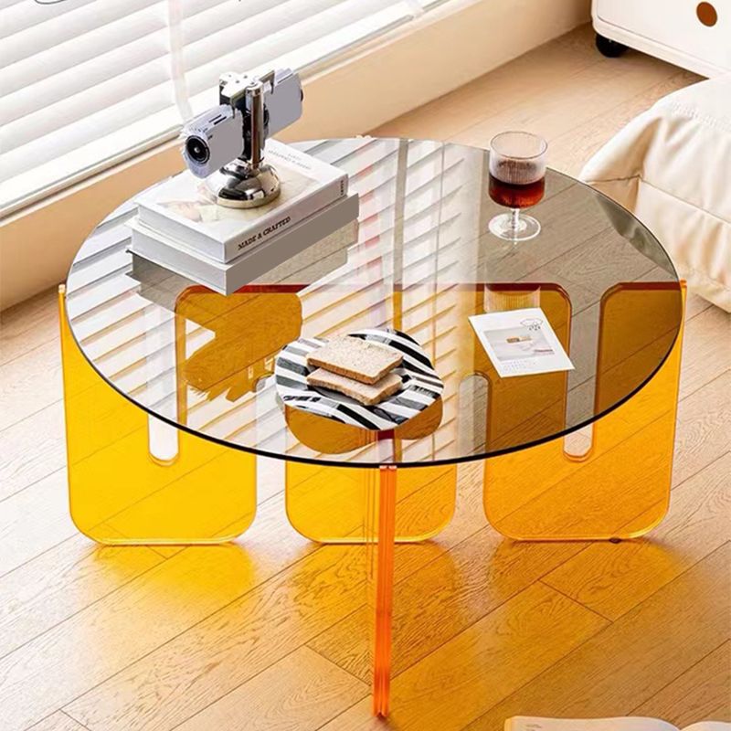 Abstract Coffee Table Modern Glass Top Coffee Cocktail Table