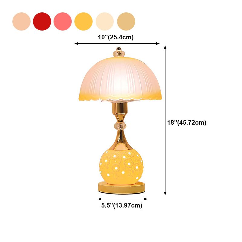 1 Light Dome Night Table Lamps Modern Style Glass Table Lamp