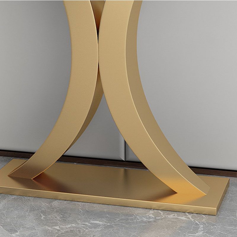 Glam Marble Console Table Half Moon Abstract 12" W Accent Table for Hall
