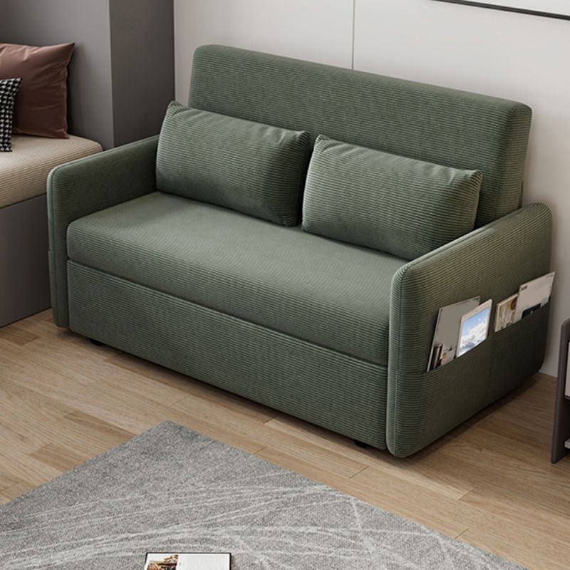 33" Wide Scandinavian Sleeper Sofa Futon Green Corduroy Sleeper Sofa