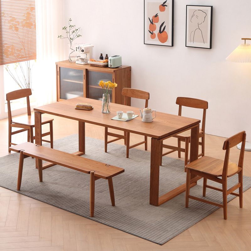 Modern Style Dining Table Rectangle Wood Top Table for Dining Room