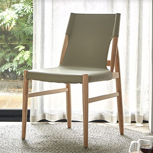 Modern Simple Side Chair Solid Wood Frame Side Dining Chair for Dining Room