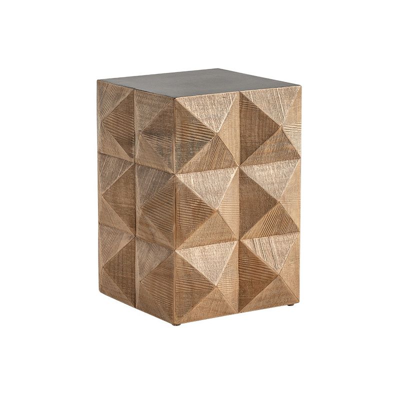 Rustic End Slide Table Living Room Distressed Brown Solid Wood Accent Side Table