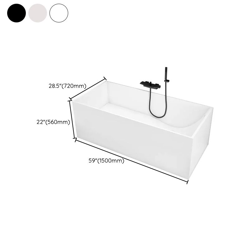Stone Soaking Bathtub Antique Finish Rectangular Back to Wall Bath Tub