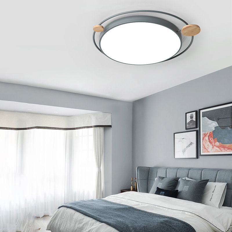Modernistisch rond plafondgemonteerd licht acryl 16"/19,5"/23,5" W LED slaapkamer grijs/wit inbouwlicht in natuurlijk/3 kleuren licht