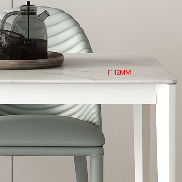 Mesa de comedor rectangle mesa de cena de piedra estilo simplicidad con 4 patas