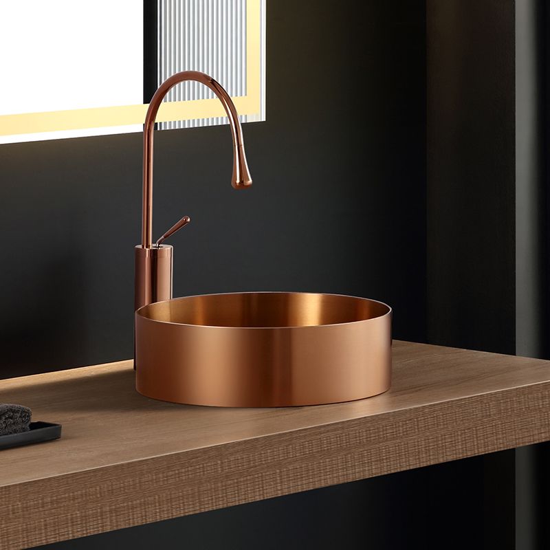 Modern Bathroom Sink Metal Wash Stand with Basin and Faucet Bathroom Sink