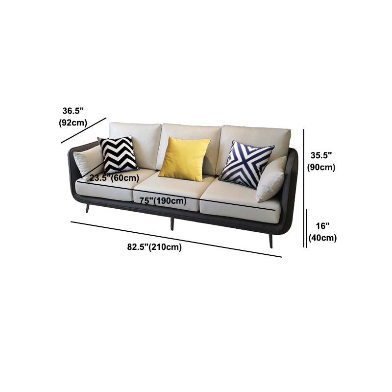 Faux Leather Stain Resistant Modern Standard Square Arm Settee Couch