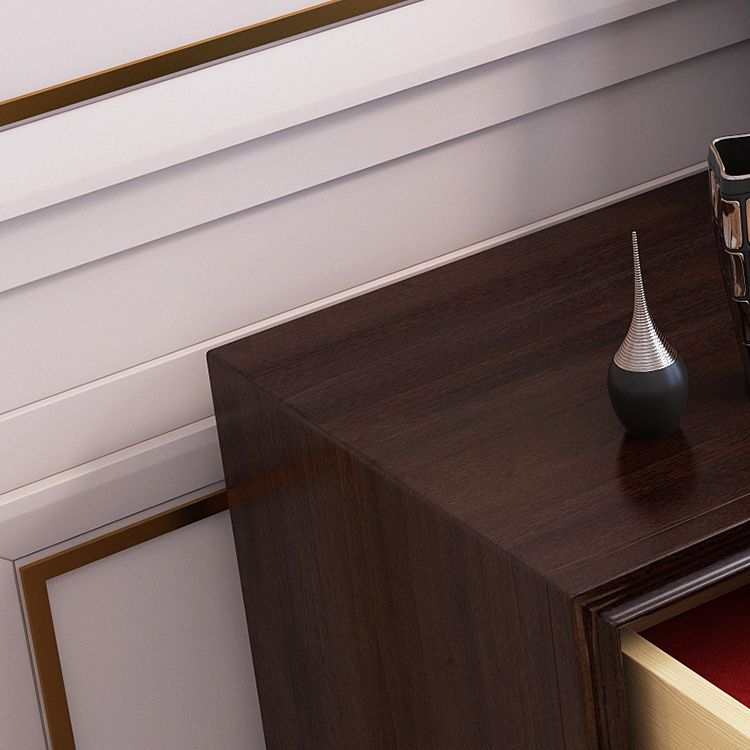 Modern Horizontal Double Dresser Solid Wood Storage Dresser for Bedroom