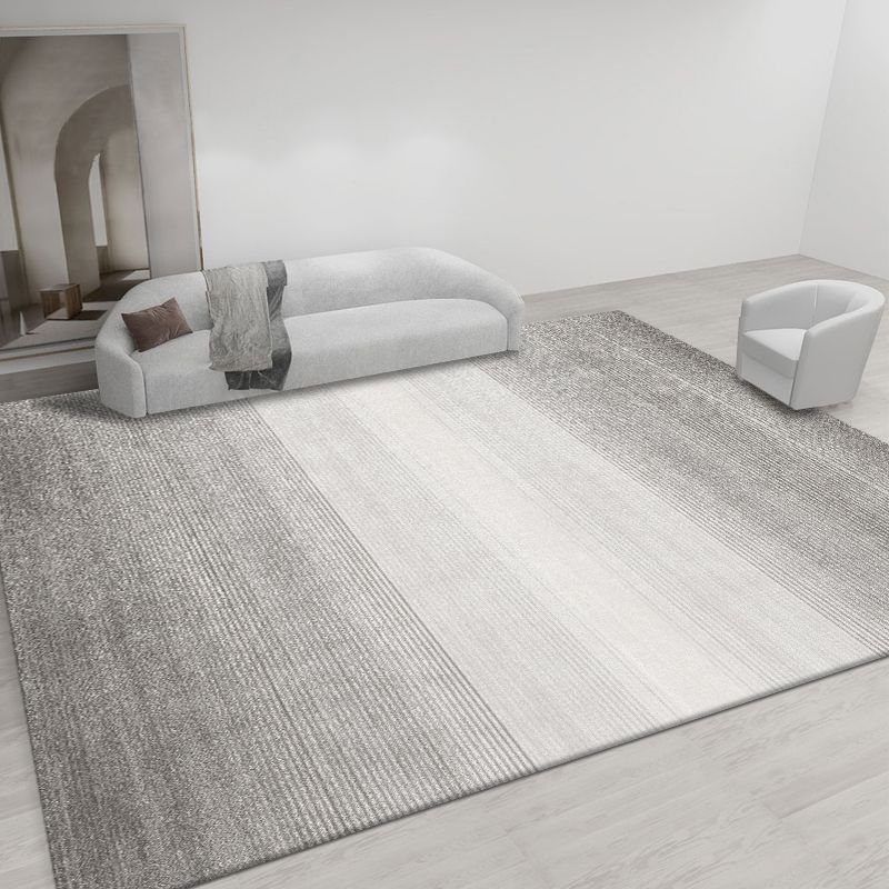 Grey Modern Area Carpet Geometric Pattern Polyester Area Rug Stain Resistant Area Rug for Home Decor