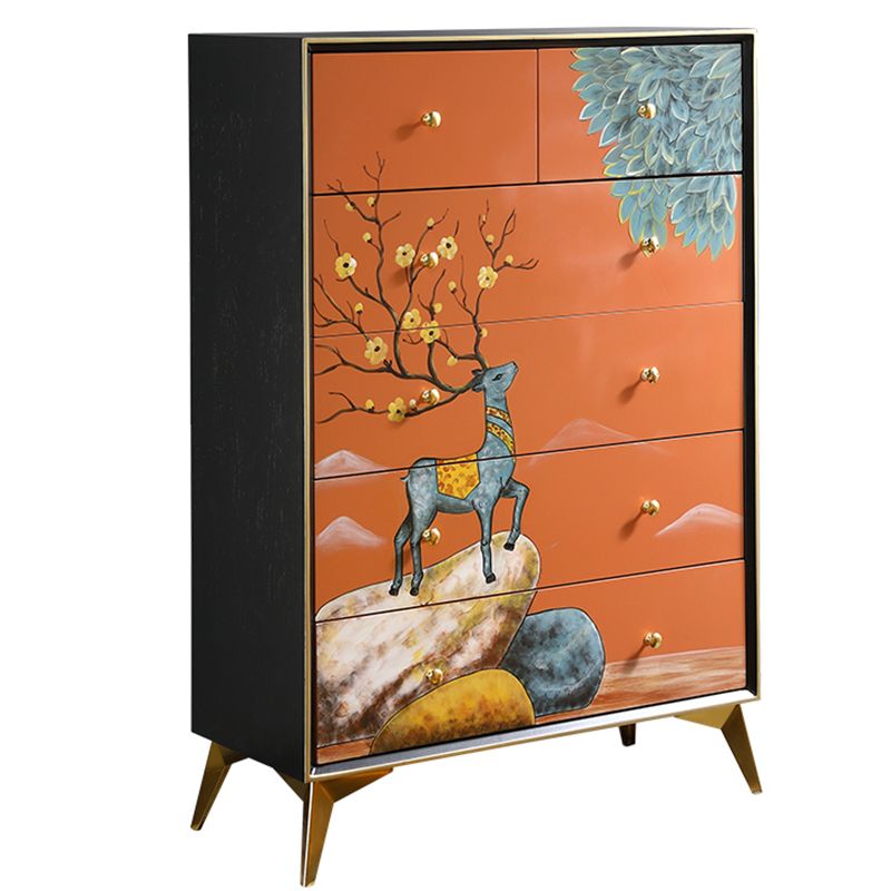 Classic Glam Lingerie Chest Wood Vertical Storage Chest with Drawers for Bedroom