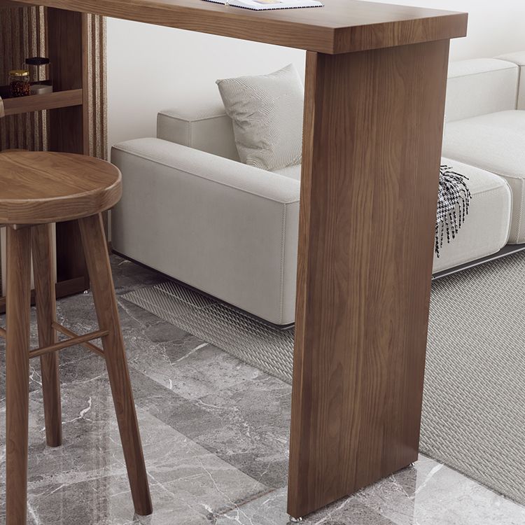 Modern Rectangle Bar Table Set 1/3 Pcs Solid Wood Bar Table and Stools