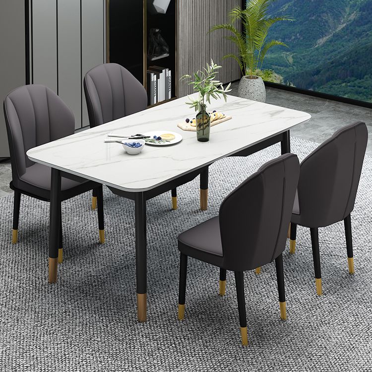 European Glam Style Metal Chairs Kitchen Dining Room Wingback Side Chair Set