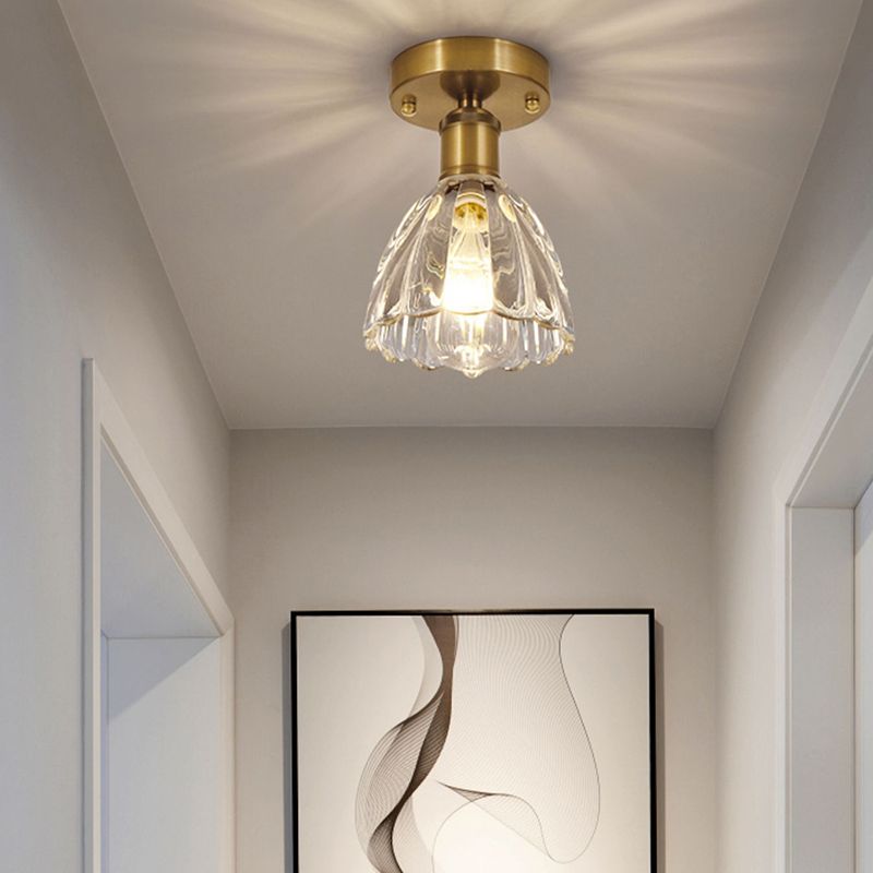 Modern Ceiling Lamp Creative Flush Mount Light Fixture with Glass Shade for Aisle Room