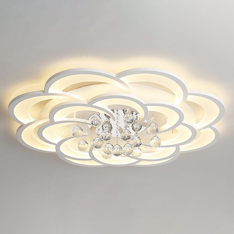 Flower Flush Mount Ceiling Light Fixture Contemporary Acrylic Ceiling Mount Light Fixture for Living Room