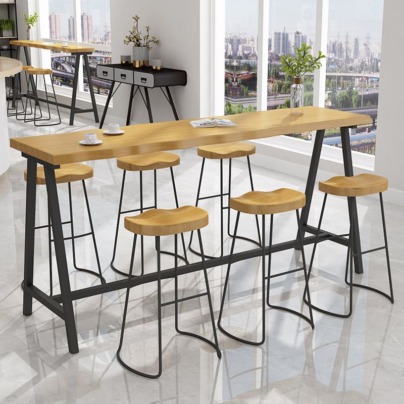 Modern Rectangle Pub Dining Set 1/2/4/7 Pieces Trestle Indoor Counter Height Set