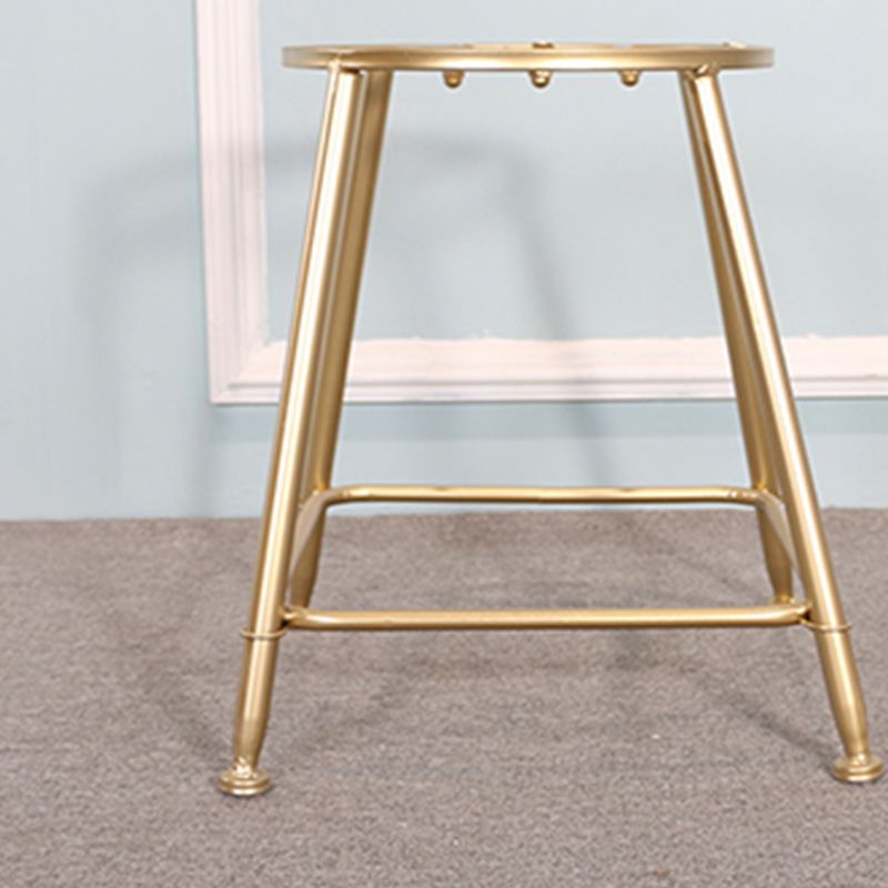 Glam Backrest Armless Counter Stool Iron Dining Room Bar Stool with Cushion and Pedal