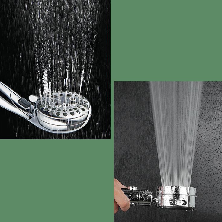 Modern Handheld Shower Head 3 Sprays Round Metal Shower Heads