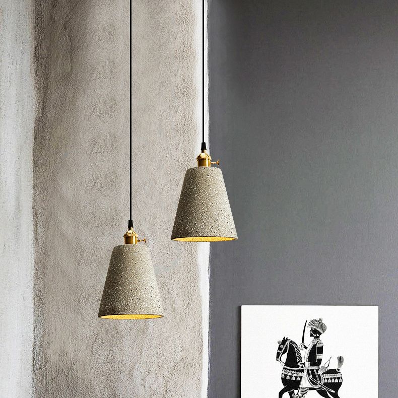 Contemporary Cement Pendant Lighting One Head Pendant Lamp for Bar Study Room
