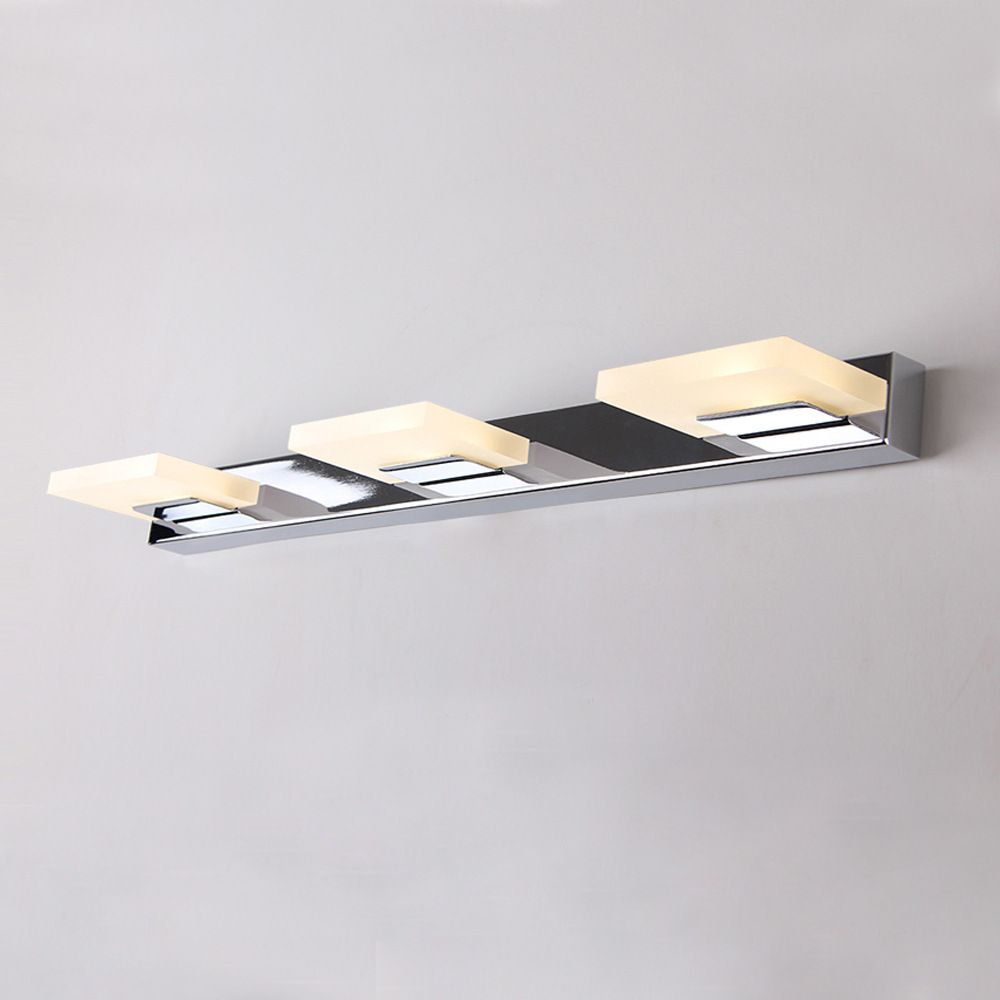 Stainless Steel Vanity Light Fixture LED Square Bathroom Vanity Lamp for Makeup