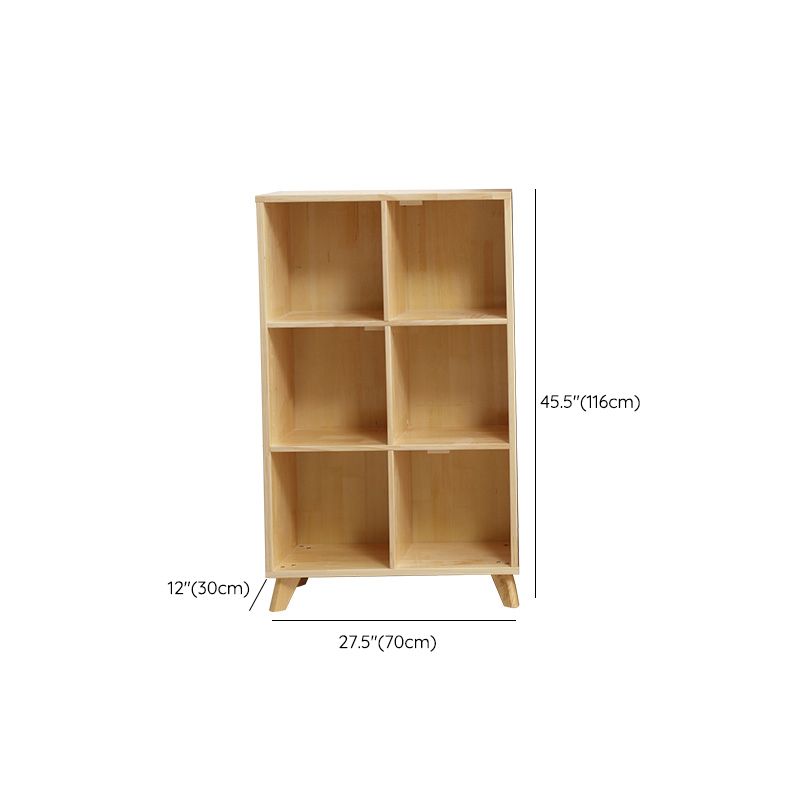 Wooden Closed Back Bookcase Standard Natural Bookshelf with Shelves