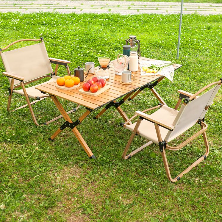 Rectangle Brown Camping Table Contemporary Folding Dining Table
