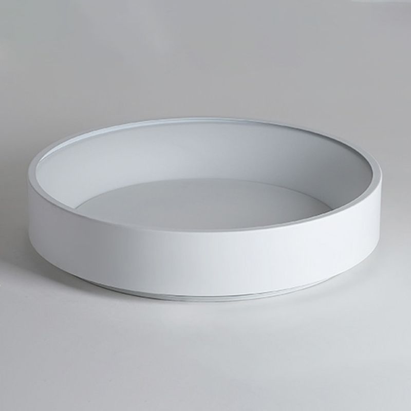 Plafonnier LED de forme ronde macaron moderne en aluminium 1 lumière encastré pour le salon