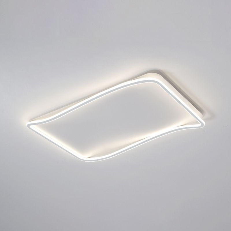 Flush rectangulaire Mount Light Modern Style Metal 1 Light Led Flush Ceiling Lights in White