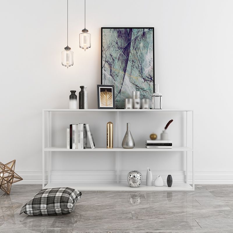 Open Rectangular Bookcase Industrial Metal Shelf for Study Room