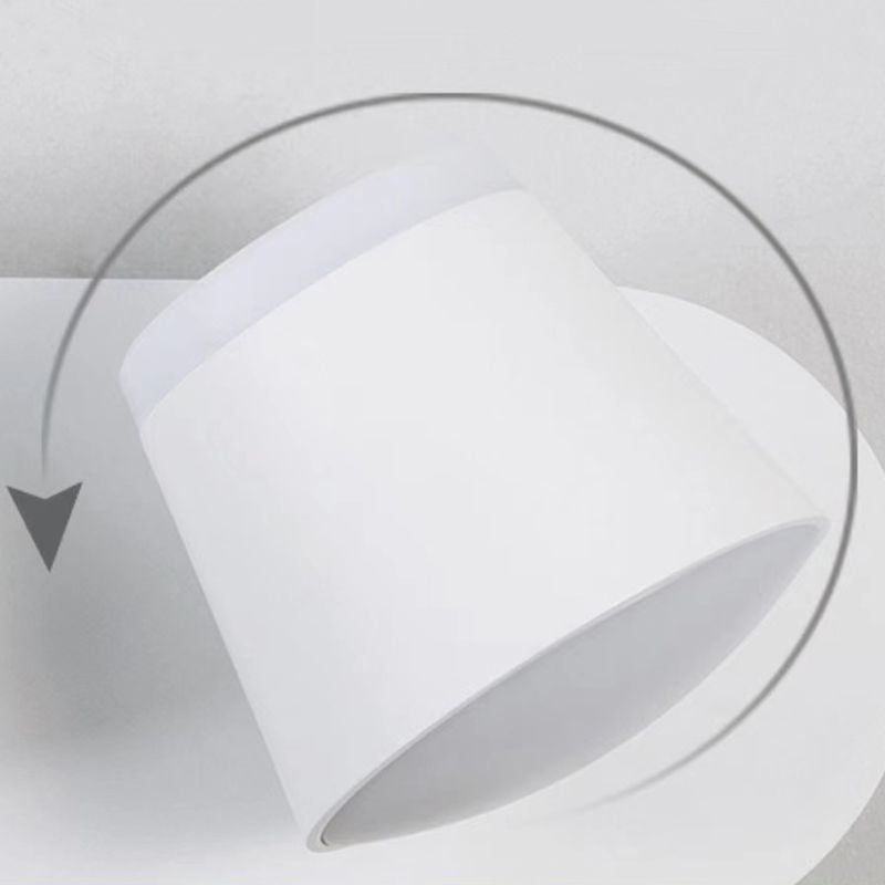 Modern Metal Wall Sconce LED Wall Light with Aluminum Shade in Black and White for Bedroom