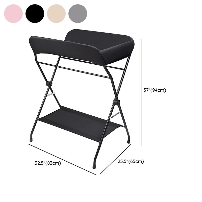 Modern Changing Table Metal Portable Baby Changing Table with Shelf