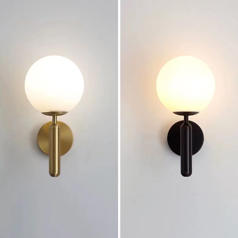 Modern Vanity Lamp Globe Glass Wall Light Fixture for Bathroom