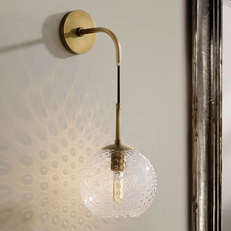 Rosa/Gelb/Blau -Glas -Globus Wandmontierte Lampe Retro 1 Glühbirne bewaffnet