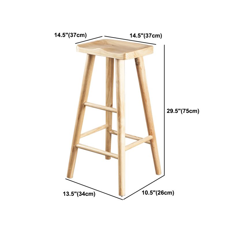Industrial Bar and Counter Stool Natural Finish Stool with 4 Legs