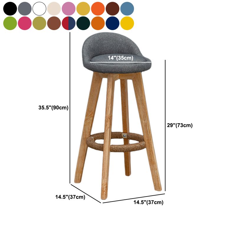 Modern Rubberwood Reception Stool Matte Finish Upholstered Bar Stools