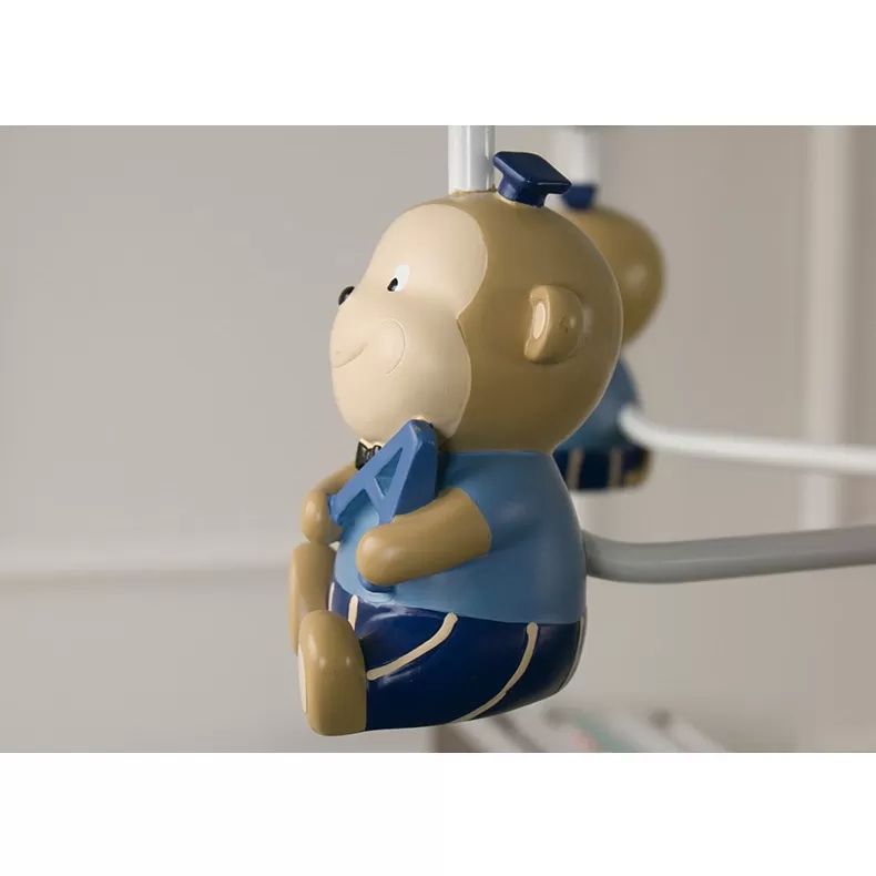 Stip taps toelopende schaduw kroonluchter kinderen metalen hars hangende licht met aap voor eetkamer