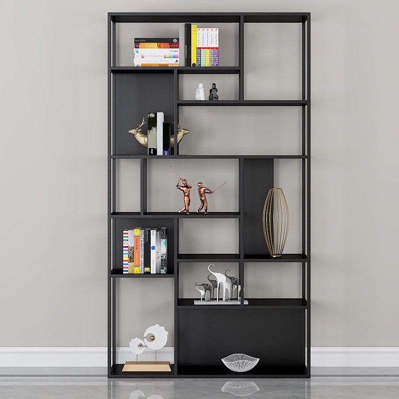 Modern Metal Bookshelf Etagere Open Shelf Bookcase with Shelves-70.8" H x 11.8" W