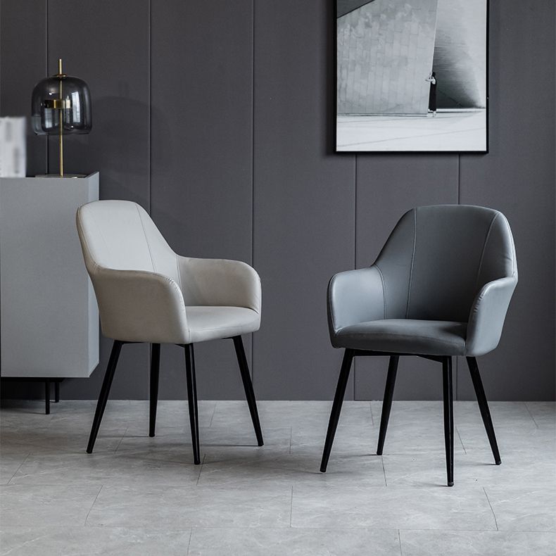 Contemporary Metal Dining Room Chairs Upholstered Armchair for Restaurant Use